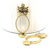 Alloy Open Back Bezel Owl Pendants PW-WG65159-04-1