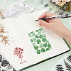CRASPIRE 4Pcs 4 Styles Plant Clear Silicone Stamps DIY-CP0009-77-3