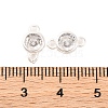 Brass Pave Clear Cubic Zirconia Flat Round Links Connector Charms KK-U024-03S-3