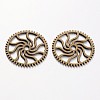 Steampunk Theme Tibetan Style Alloy Gear Cog Pendants TIBEB-19598-AB-NR-2