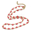 Ion Plating(IP) Golden 304 Stainless Steel Heart Link Chain Necklaces NJEW-E098-02G-05-1