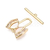 Brass Micro Pave Clear Cubic Zirconia Toggle Clasps KK-N254-162G-2