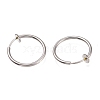 Tarnish Resistant 304 Stainless Steel Retractable Clip-on Hoop Earrings X-STAS-O135-01C-2