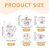 Cherry Pattern Mini Ceramic Tea Sets AJEW-TA0003-48-4