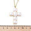 Cross 304 Stainless Steel & Plastic Pearl Pendant Necklaces for Women NJEW-U032-12G-5