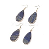 Natural Lapis Lazuli Teardrop Dangle Earrings EJEW-G331-01G-05-1