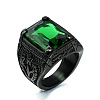 316L Stainless Steel & Cubic Zirconia Men's Vintage Carved Finger Rings FS-WG82D33-79-1