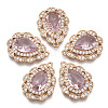 Brass Micro Pave Cubic Zirconia Pendants KK-R111-005-A06-1