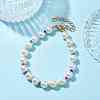 Glass & Acrylic Round Beaded Bracelets BJEW-JB10076-4