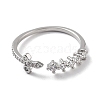 Brass Micro Pave Cubic Zirconia Open Cuff Rings for Women RJEW-A028-05P-2