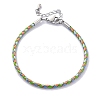 Polyester Cord Braided Bracelet Makings MAK-Z003-01P-16-1