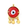 Rack Plating Handmade Evil Eye Lampwork Pendants KK-F838-01-G-3