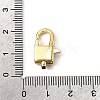 Brass Clear Cubic Zirconia Lobster Claw Clasps KK-Z078-48A-G-3