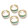 Brass Enamel Cuff Rings RJEW-C100-30G-D-1