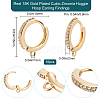 10Pcs Brass Micro Pave Cubic Zirconia Huggie Hoop Earring Findings KK-BBC0009-40-2