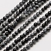 Natural Snowflake Obsidian Round Bead Strands G-A130-2mm-17-1