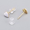 Brass Enamel Stud Earrings EJEW-L231-65D-2