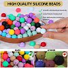 80Pcs Round Silicone Focal Beads SIL-SZ0001-24-35-3