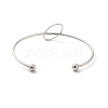 Oval 201 Stainless Steel Cuff Bangles for Women Girls STAS-K247-04P-2