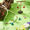 5Pcs Handmade Porcelain Pendants PALLOY-TAC0293-7