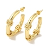 Rack Plating Ring Brass Stud Earrings for Women EJEW-P272-01G-1