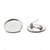 304 Stainless Steel Brooch Cabochon Settings STAS-G250-04P-C-3
