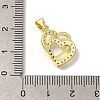 Brass Micro Pave Clear Cubic Zirconia Pendants KK-M297-31G-3