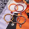 5Pcs Handmade Polymer Clay Heishi Beads Stretch Bracelet Sets BJEW-JB10938-5