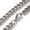 304 Stainless Steel Cuban Link Chain Necklaces for Men NJEW-B117-01H-P-1