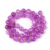 Ombre Effect Dyed Transparent Crackle Glass Beads Strands GLAA-Q111-8MM-04-3