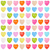 150Pcs Acrylic Heart Buttons BUTT-TA0001-38-2