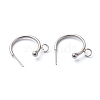 304 Stainless Steel Half Hoop Earrings STAS-Z028-B01-P-1