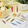 FIBLOOM 6 Sets 6 Colors Wood Dangle Earrings with Iron Pins EJEW-FI0003-27-5