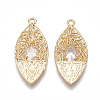 Brass Filigree Pendants KK-T038-434G-2