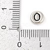 925 Sterling Silver Flat Round with Letter Beads STER-G044-01AS-O-3