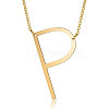 201 Stainless Steel Initial Pendants Necklaces NJEW-S069-JN004D-P-1