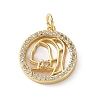 Brass Micro Pave Clear Cubic Zirconia Pendants CU-CBA03AF-06A-G-1