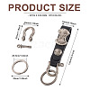 Biyun 2Pcs 2 Colors Leather Clasps Keychain KEYC-BY0001-04-3