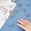 Unicraftale 12Pcs 6 Styles 304 Stainless Steel Cuff Pad Ring Settings STAS-UN0023-33-2