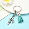 Alloy with Resin Imitation Synthetic Turquoise Keychain KEYC-YW00087-16-1