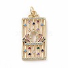 Brass Micro Pave Colorful Cubic Zirconia Pendants KK-E068-VF025-1