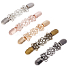 5Pcs 5 Colors Zinc Alloy with Crystal Rhinestone Cardigan Clips AJEW-AR0005-30-1
