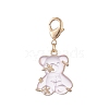 3Pcs Bear Transparent Resin Rhinestone Pendant Decorations HJEW-JM01007-2