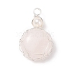 Natural Rose Quartz Pendants PALLOY-JF01790-02-1