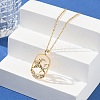 Brass Clear Cubic Zirconia Pendant Necklaces for Women LS-NJEW-B121-01G-04-2