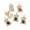 Brass Cubic Zirconia Pendants ZIRC-K089-13G-2