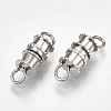 Brass Screw Clasps with Rings KK-T007-28P-NF-2