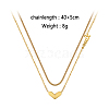 Stainless Steel Double Layer Heart Pendant Lock Collarbone Chain Necklaces for Daily Wear DN9928-5