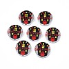 Halloween Printed Natural Wood Beads WOOD-T021-67-1