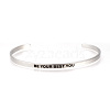 201 Stainless Steel Cuff Bangles BJEW-Q685-09-2
